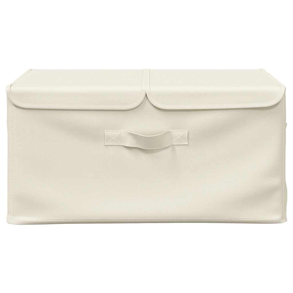 Storage Boxes 2 pcs Fabric 50x30x25 cm Cream