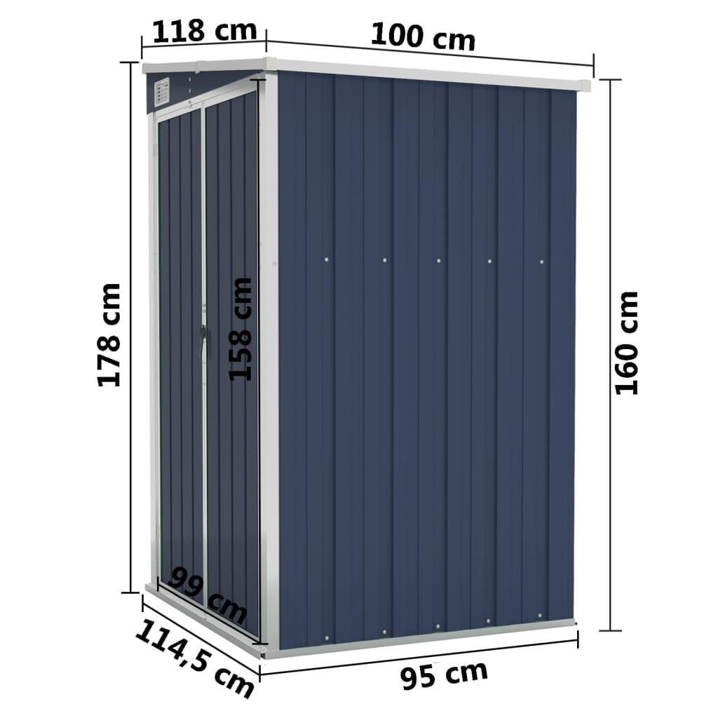 Wall-mounted Garden Shed Anthracite 118x100x178 cm Steel
