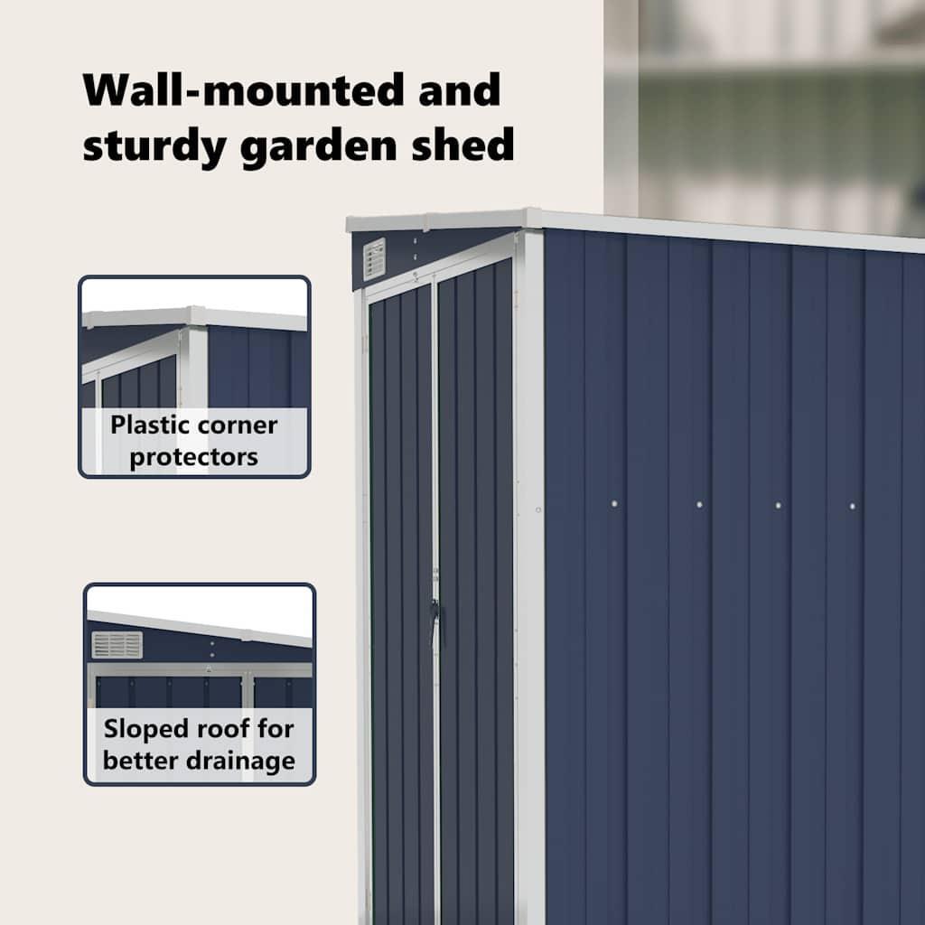 Wall-mounted Garden Shed Anthracite 118x100x178 cm Steel