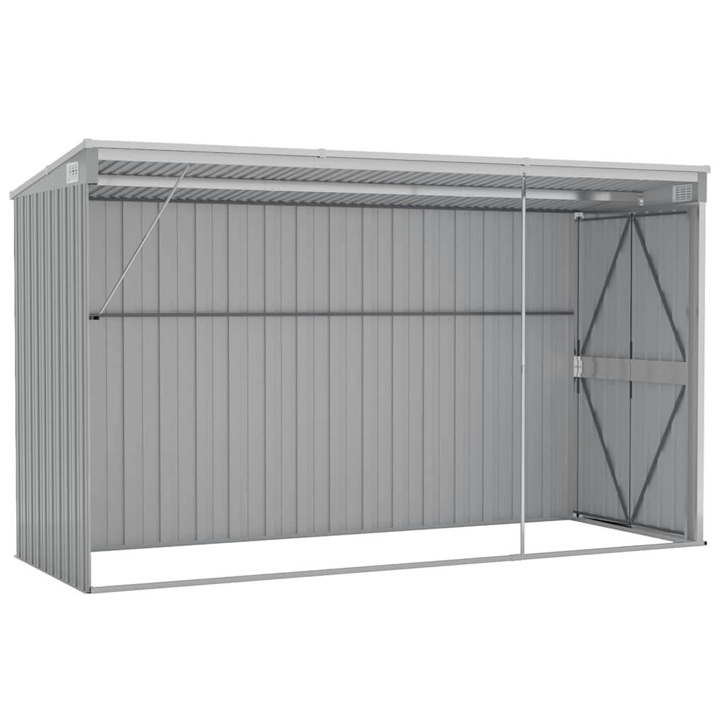 Wall-mounted Garden Shed Grey 118x288x178 cm Galvanised Steel