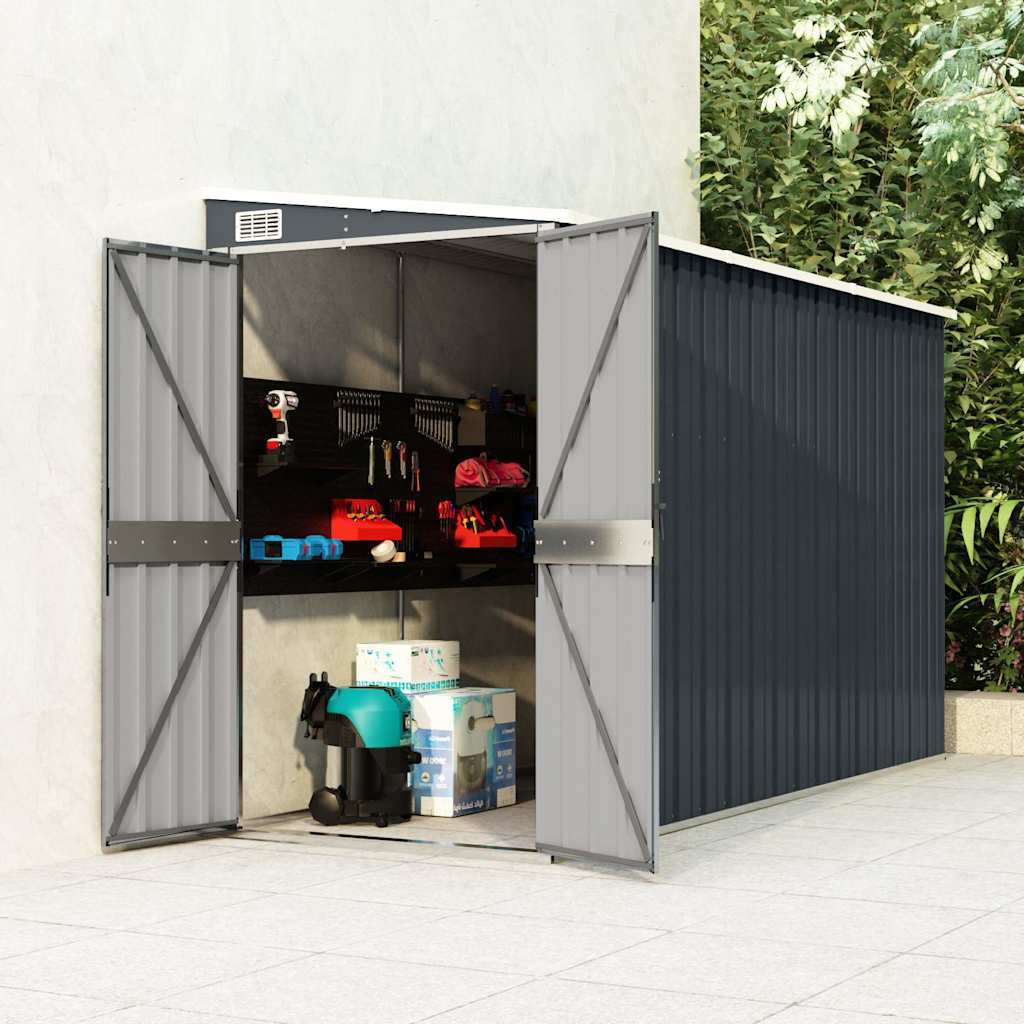 Wall-mounted Garden Shed Anthracite 118x288x178 cm Steel