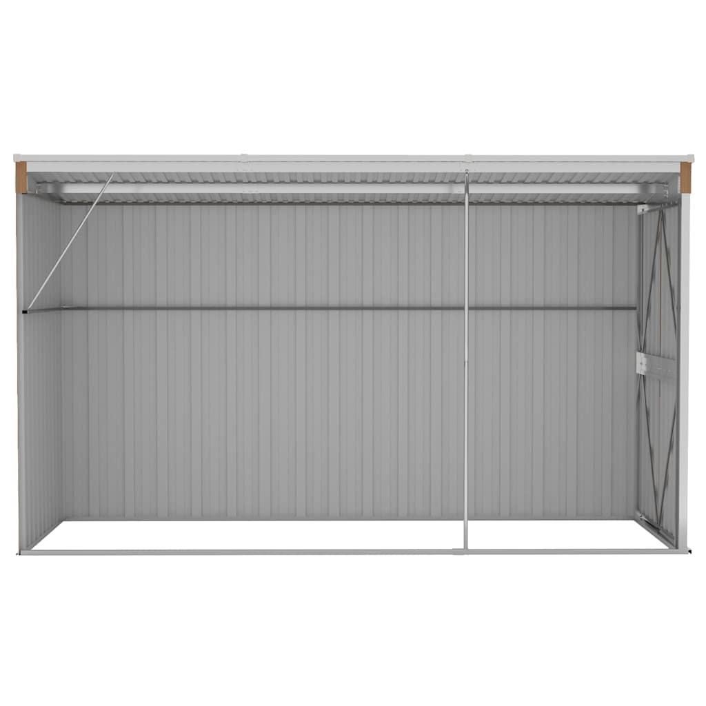 Wall-mounted Garden Shed Brown 118x288x178 cm Galvanised Steel