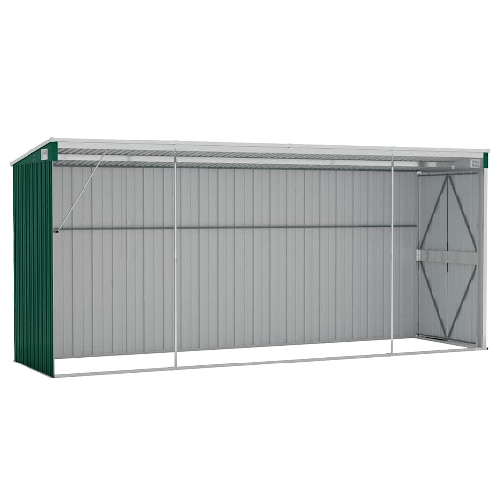 Wall-mounted Garden Shed Green 118x382x178 cm Galvanised Steel