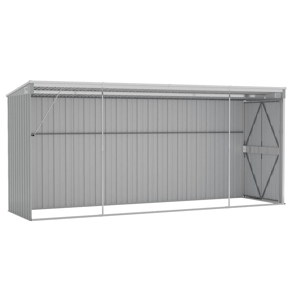 Wall-mounted Garden Shed Grey 118x382x178 cm Galvanised Steel