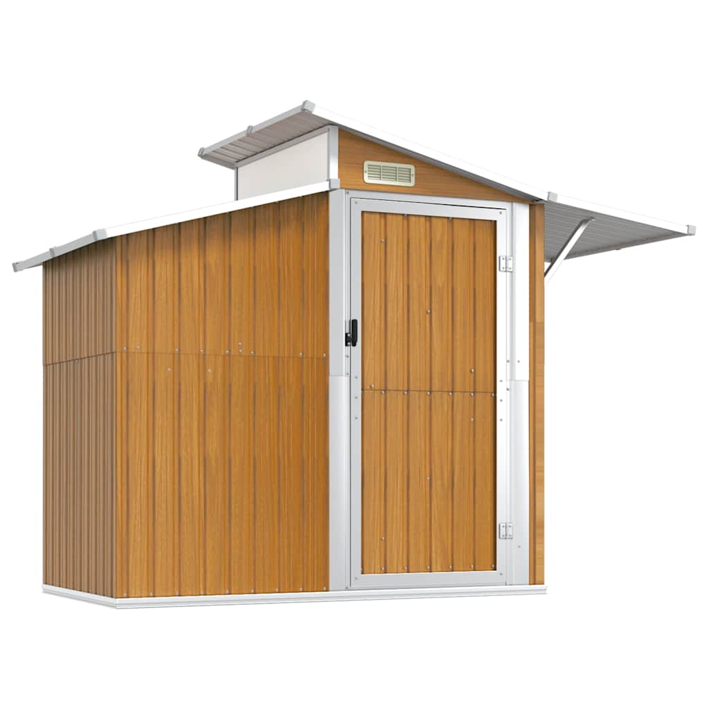 Garden Shed Brown 270x130x208.5 cm Galvanised Steel