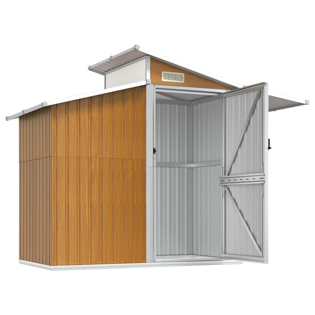 Garden Shed Brown 270x130x208.5 cm Galvanised Steel