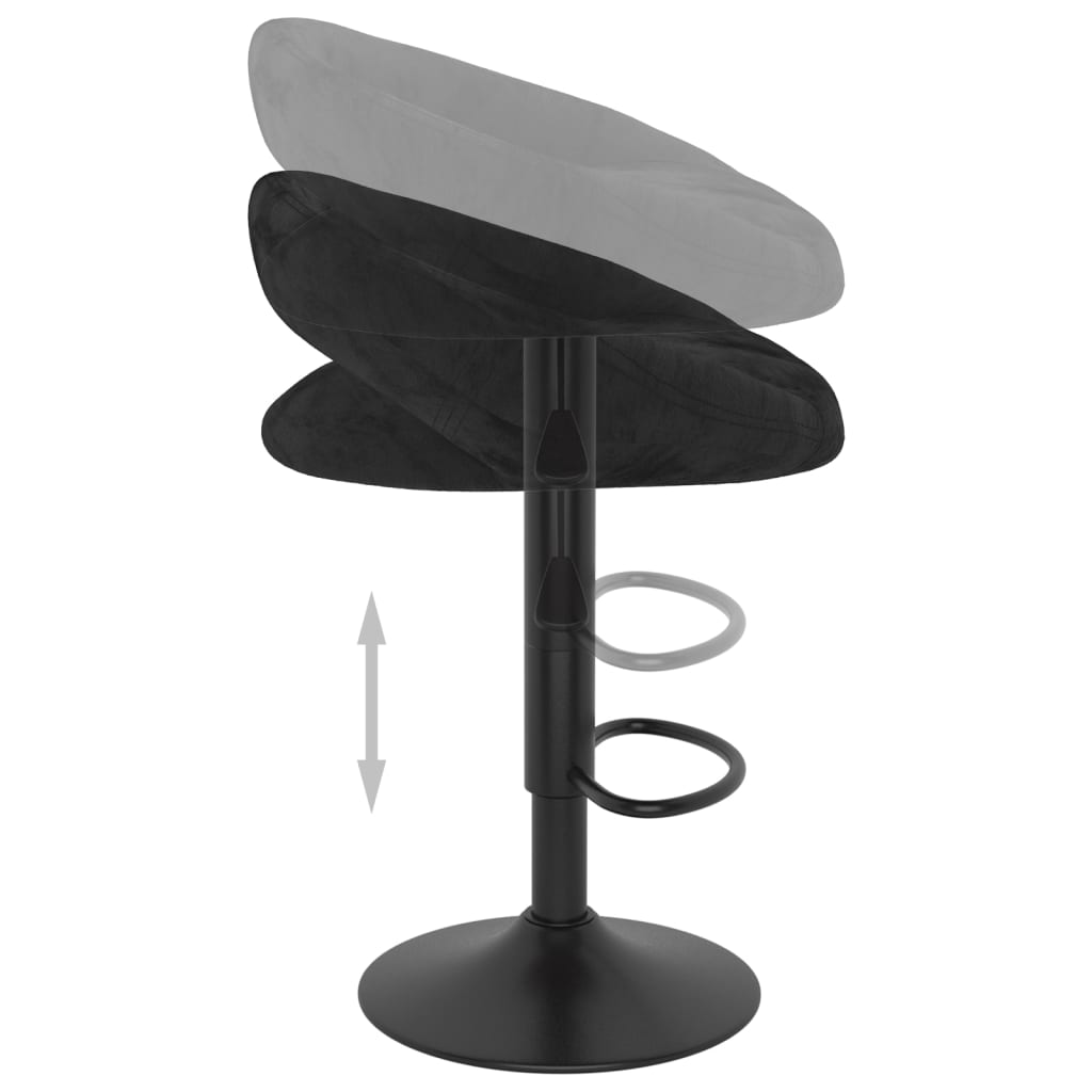 Bar Stools 2 pcs Black Velvet
