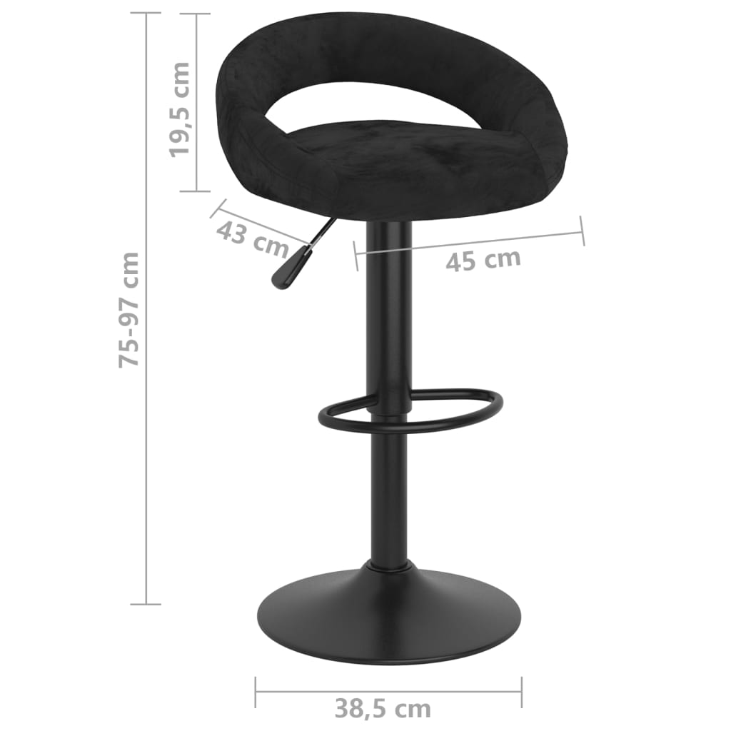Bar Stools 2 pcs Black Velvet