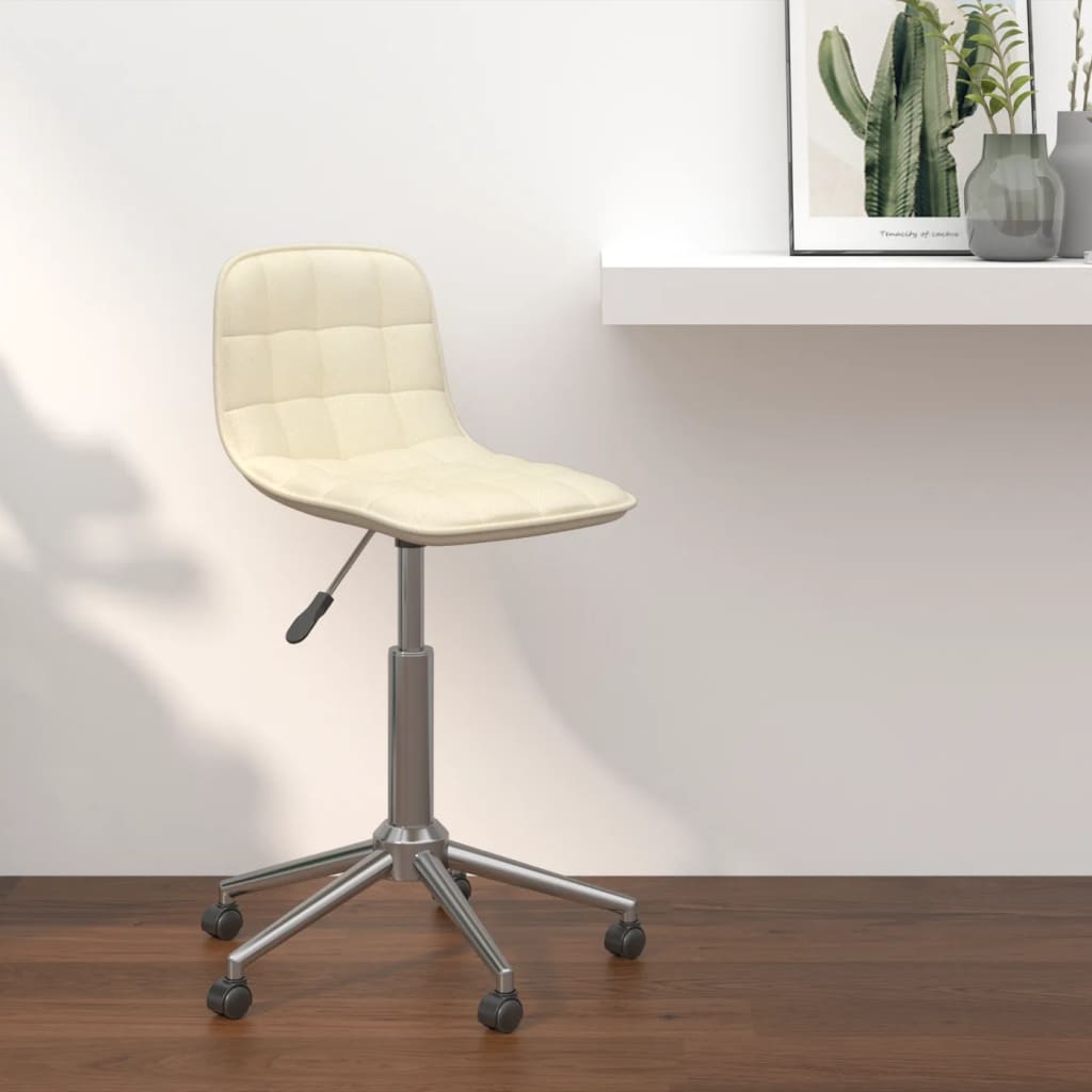 Swivel Dining Chair Cream Fabric
