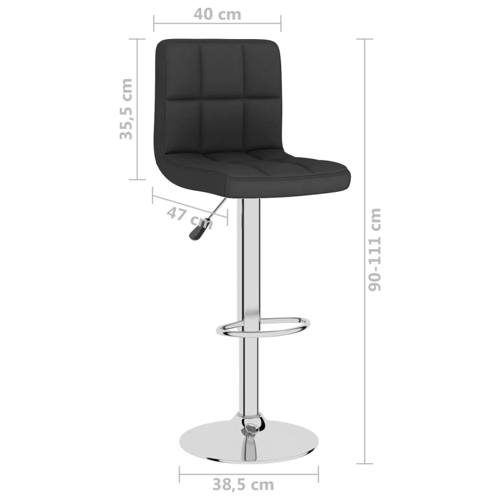Bar Stools 2 pcs Black Fabric