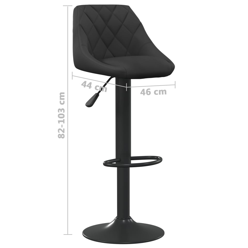 Bar Stools 2 pcs Black Velvet