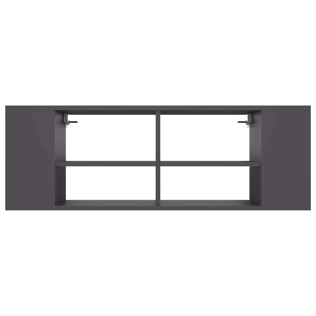 Wall-Mounted TV Cabinet Grey 102x35x35 cm Engineered Wood