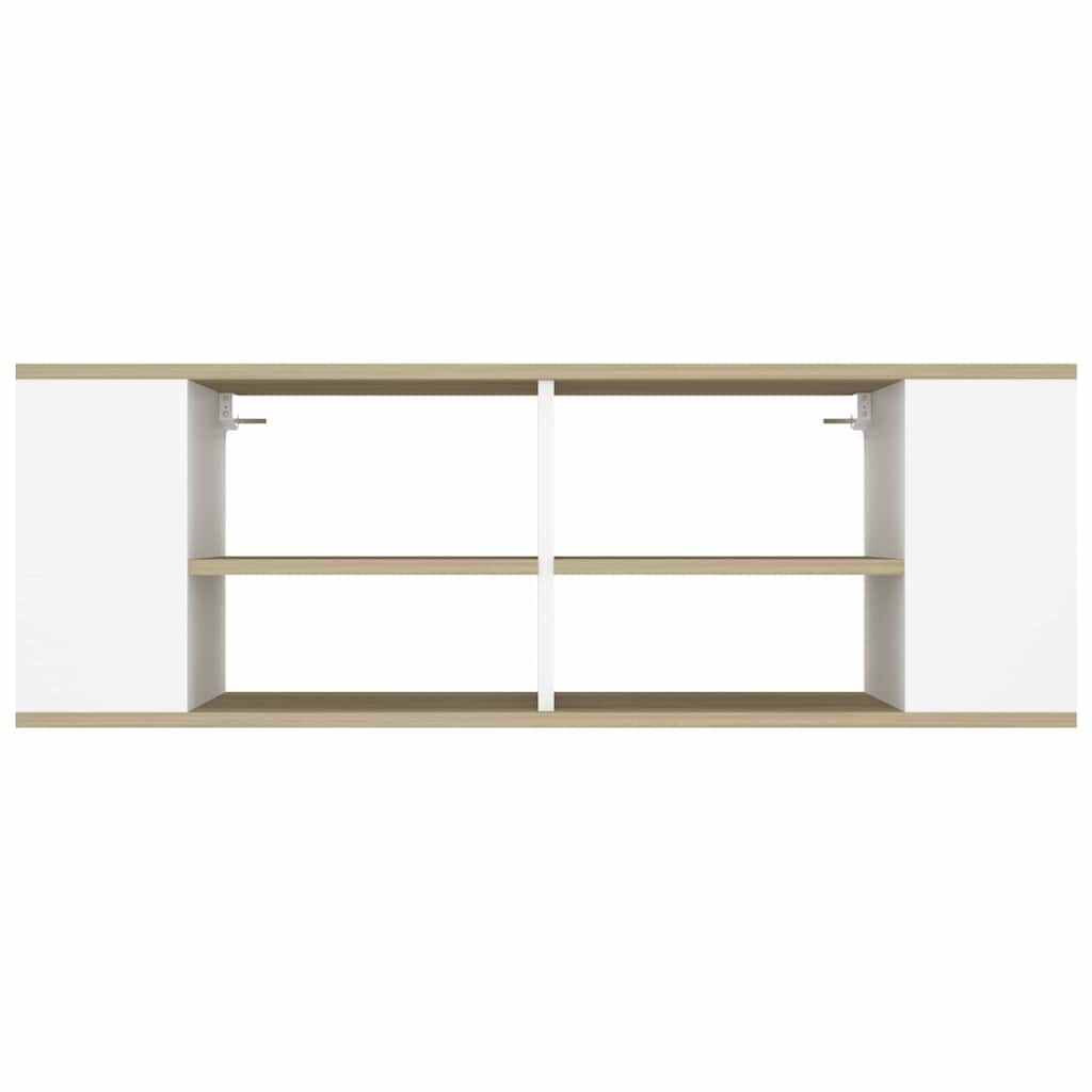Wall-Mounted TV Cabinet White&Sonoma Oak 102x35x35cm Engineered Wood