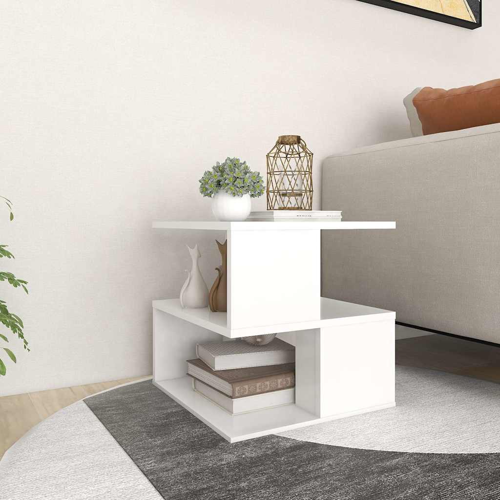 Side Table White 40x40x40 cm Engineered Wood