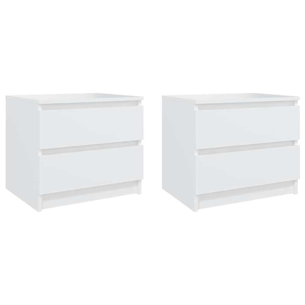 Bed Cabinets 2 pcs White 50x39x43.5 cm Engineered Wood