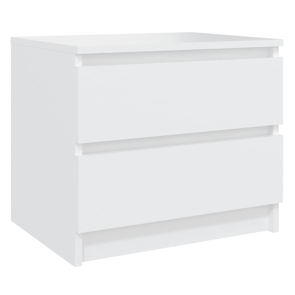 Bed Cabinets 2 pcs White 50x39x43.5 cm Engineered Wood