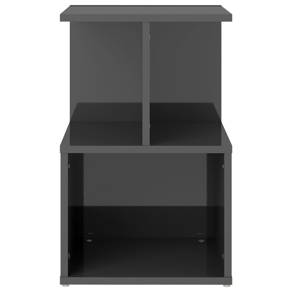 Bedside Cabinets 2 pcs High Gloss Grey 35x35x55 cm Engineered Wood