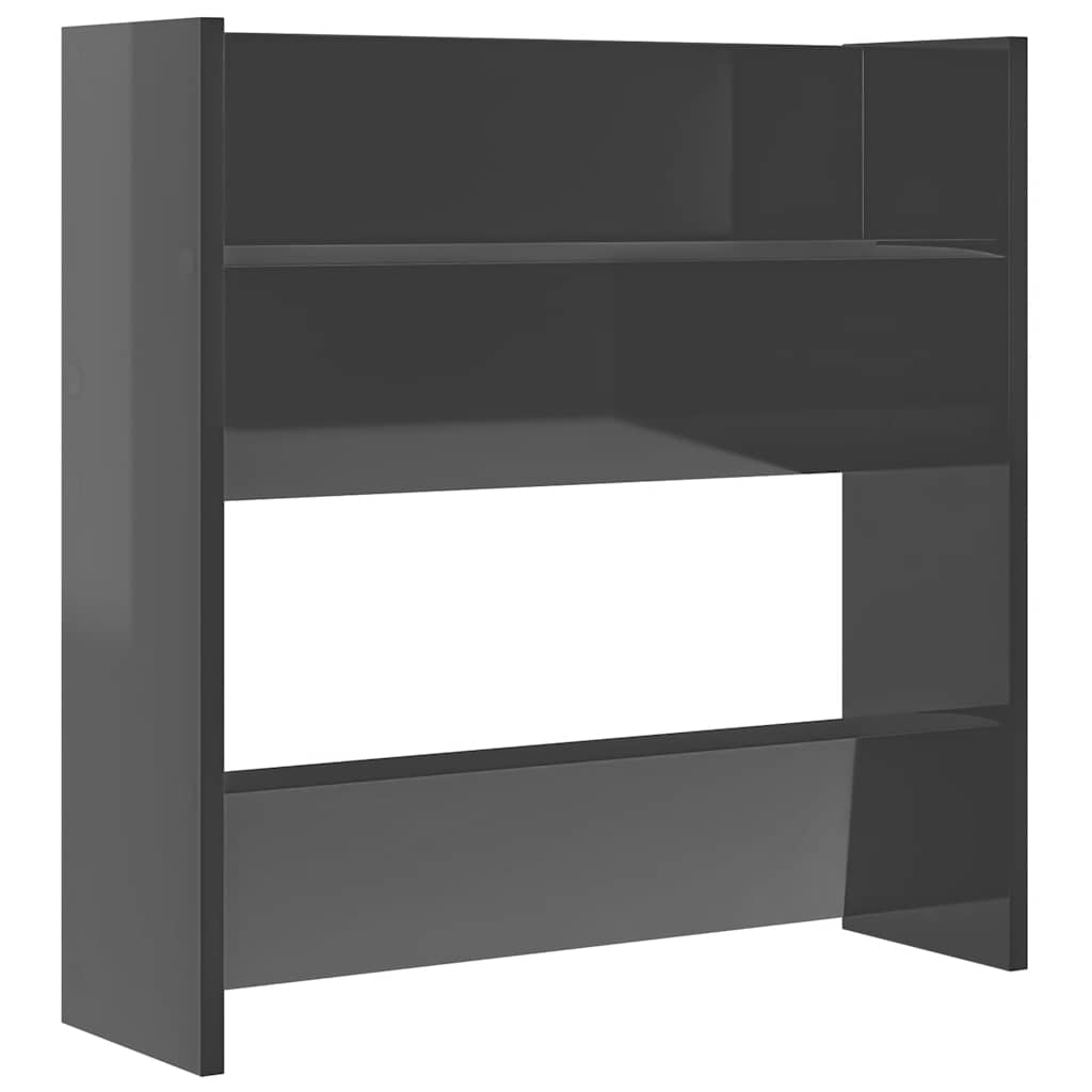 Wall Shoe Cabinets 4 pcs High Gloss Grey 60x18x60 cm Engineered Wood