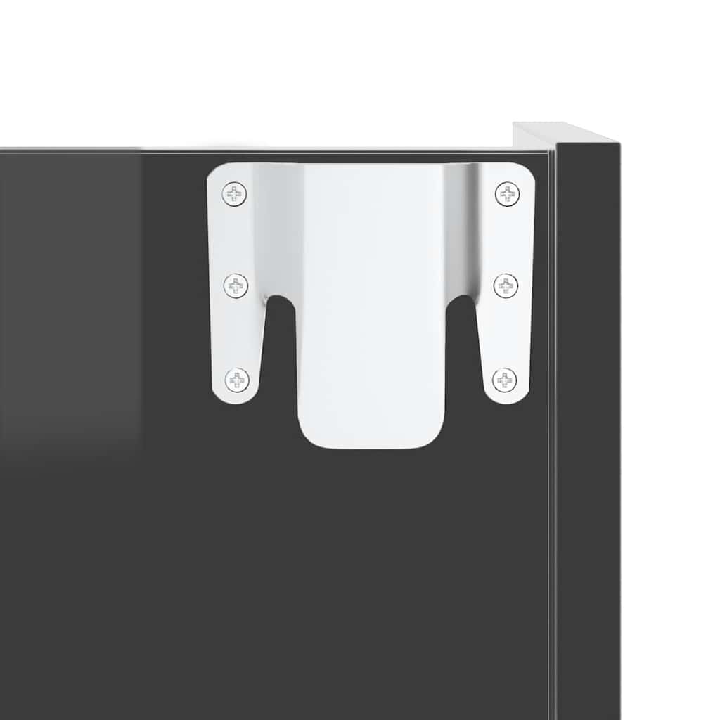 Wall Shoe Cabinets 4 pcs High Gloss Grey 60x18x60 cm Engineered Wood