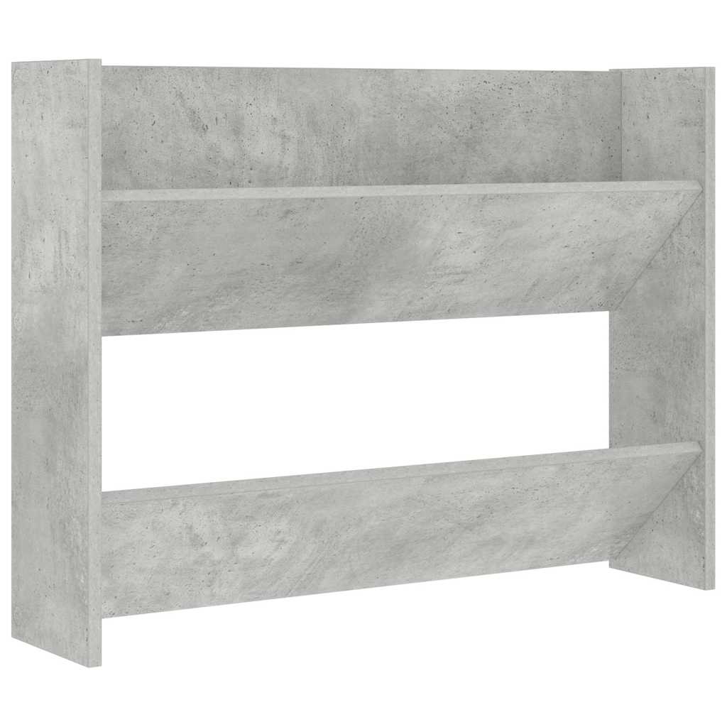 Wall Shoe Cabinet Concrete Grey 80x18x60 cm Engineered Wood