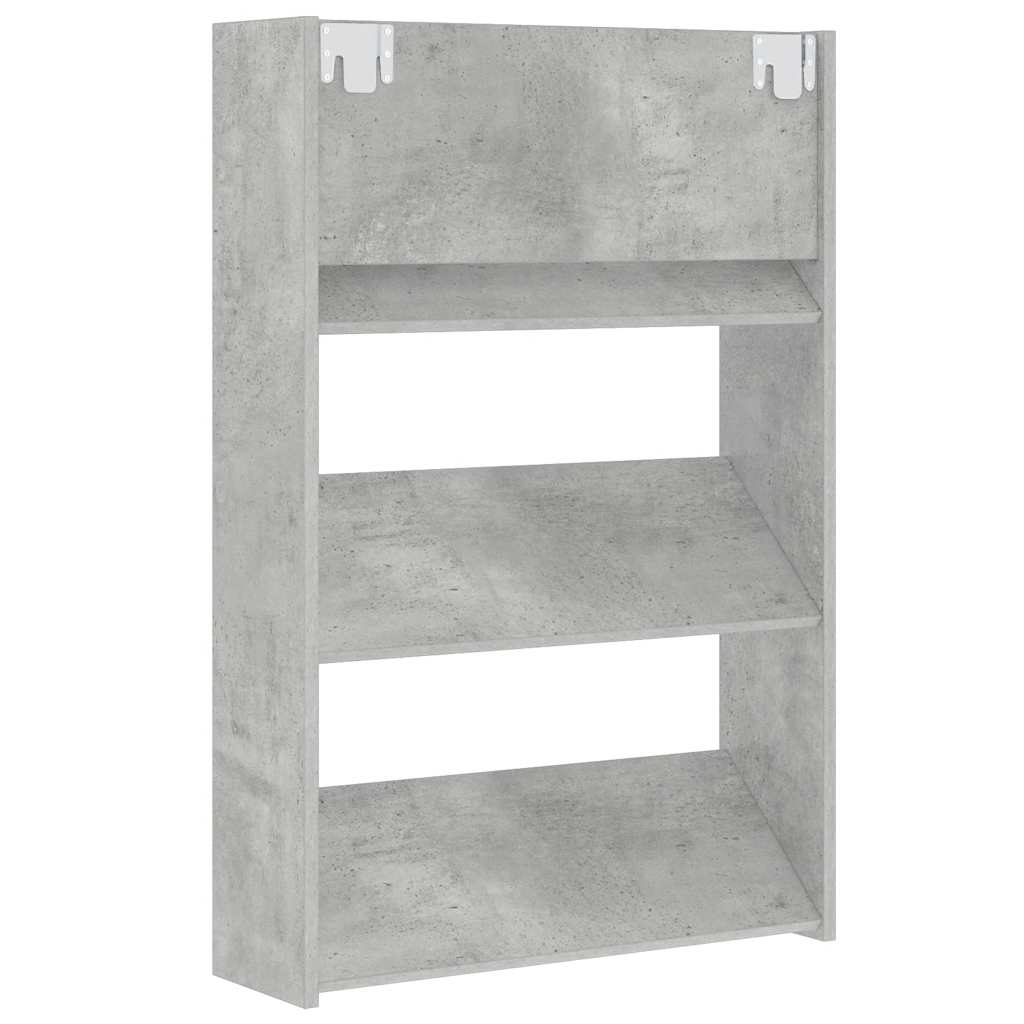 Wall Shoe Cabinet Concrete Grey 60x18x90 cm Engineered Wood