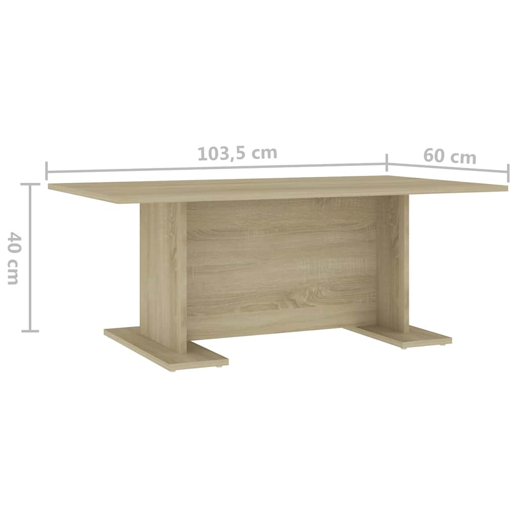 Coffee Table Sonoma Oak 103.5x60x40 cm Engineered Wood