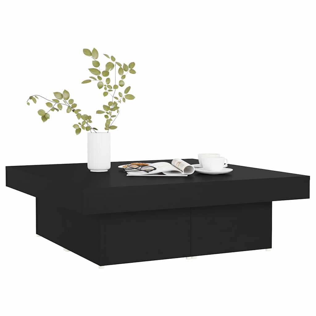 Coffee Table Black 90x90x28 cm Engineered Wood