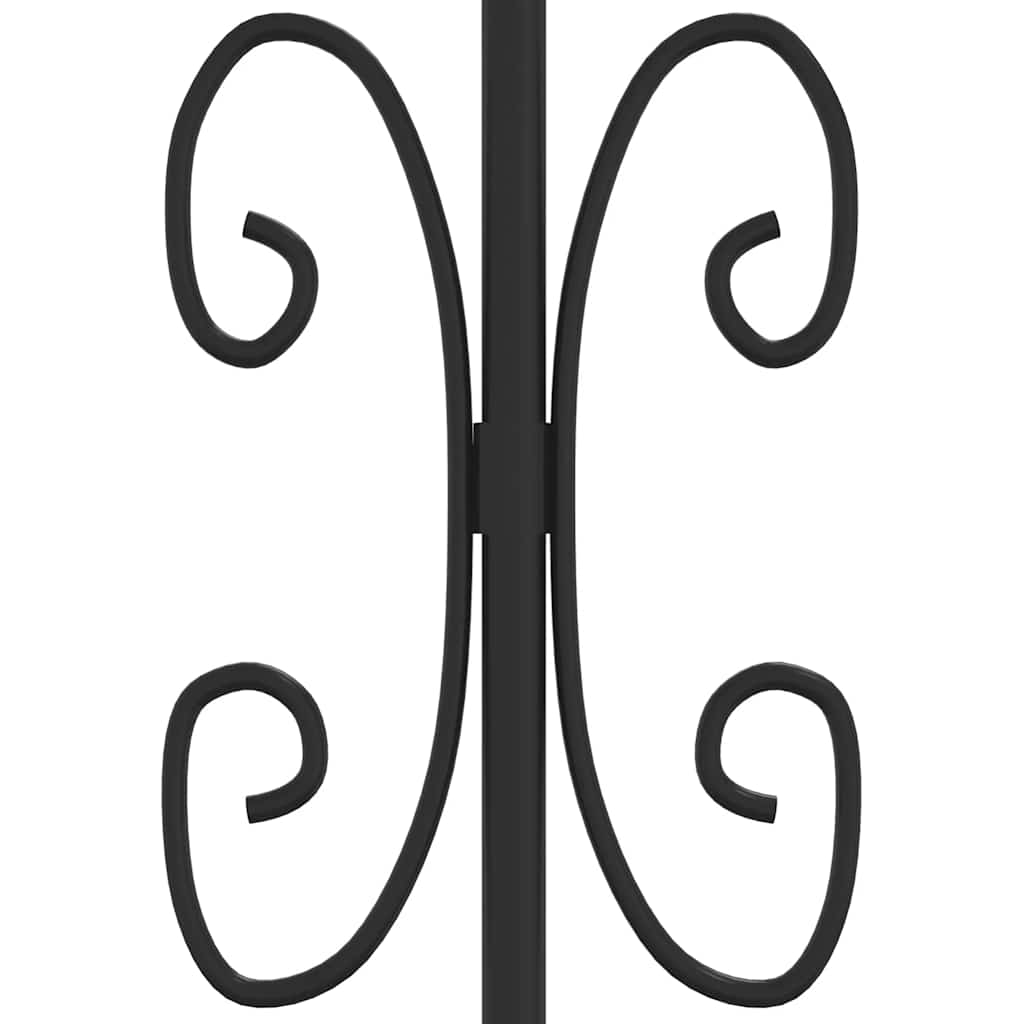 Garden Fence KAMPEN with Spear Top Black 240x100 cm Steel