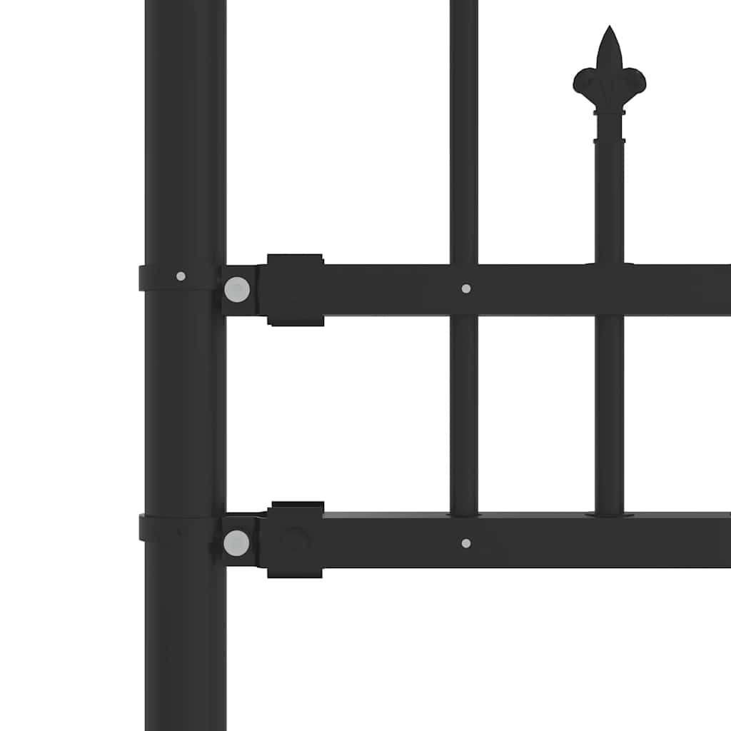 Garden Fence KAMPEN with Spear Top Black 240x125 cm Steel