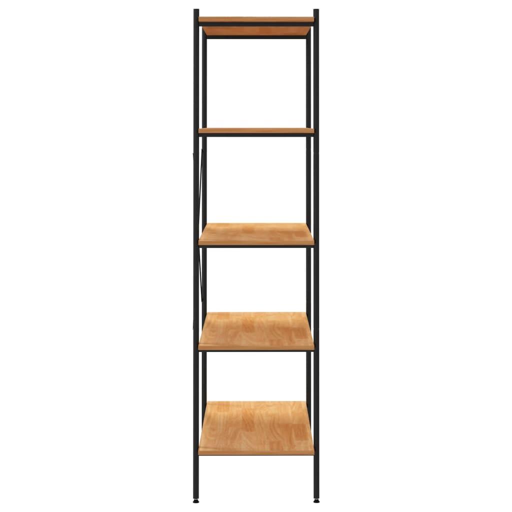 5-Tier Shelving Unit Black and Oak 80x40x163 cm