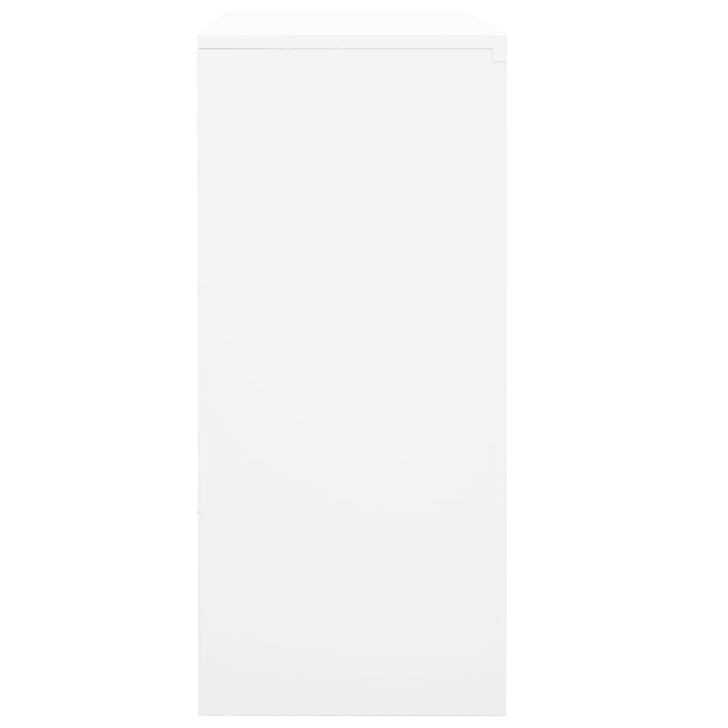Office Cabinet with Sliding Door White 90x40x90 cm Steel