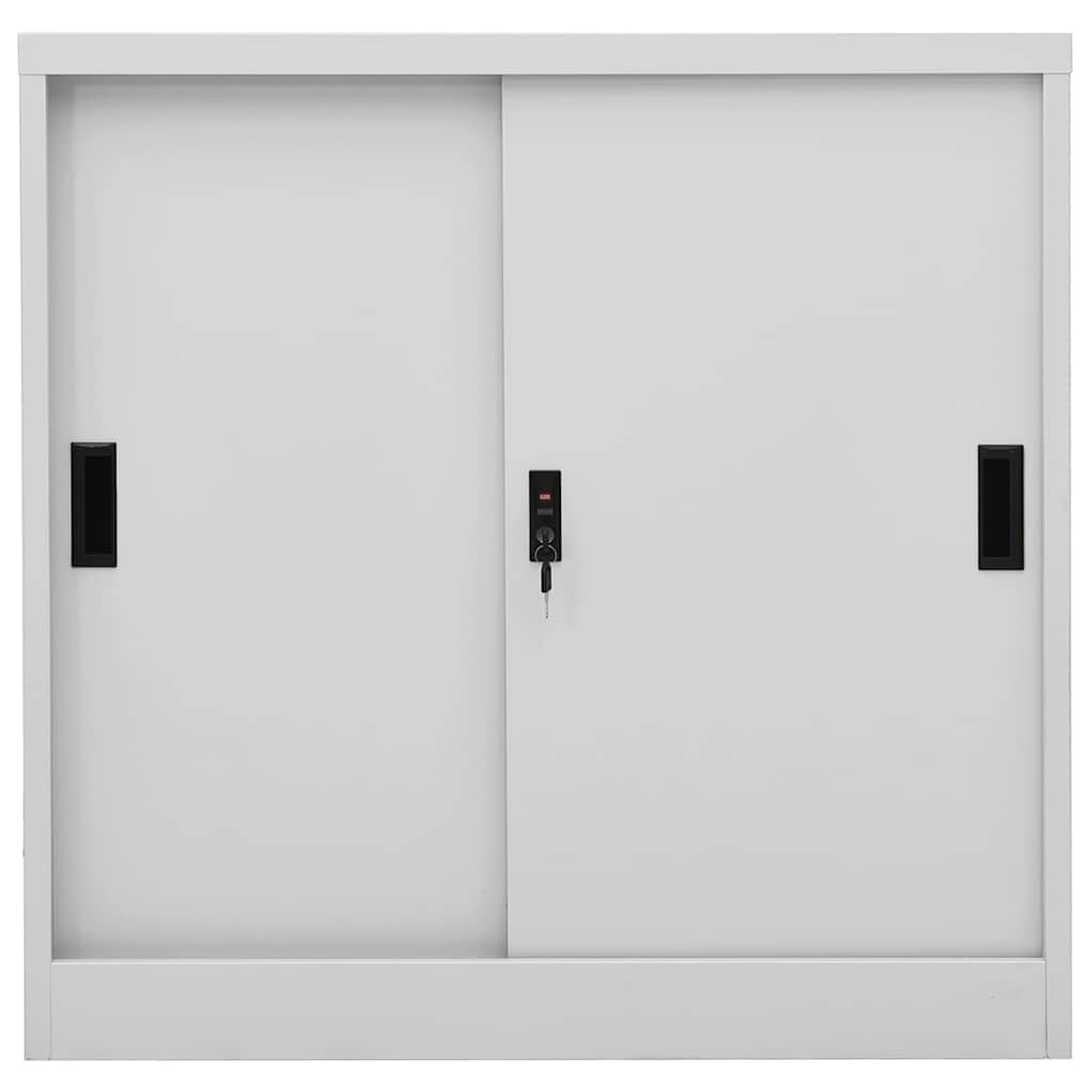 Office Cabinet with Sliding Door Light Grey 90x40x90 cm Steel