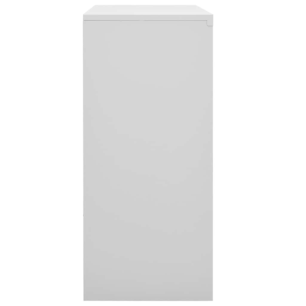 Office Cabinet with Sliding Door Light Grey 90x40x90 cm Steel