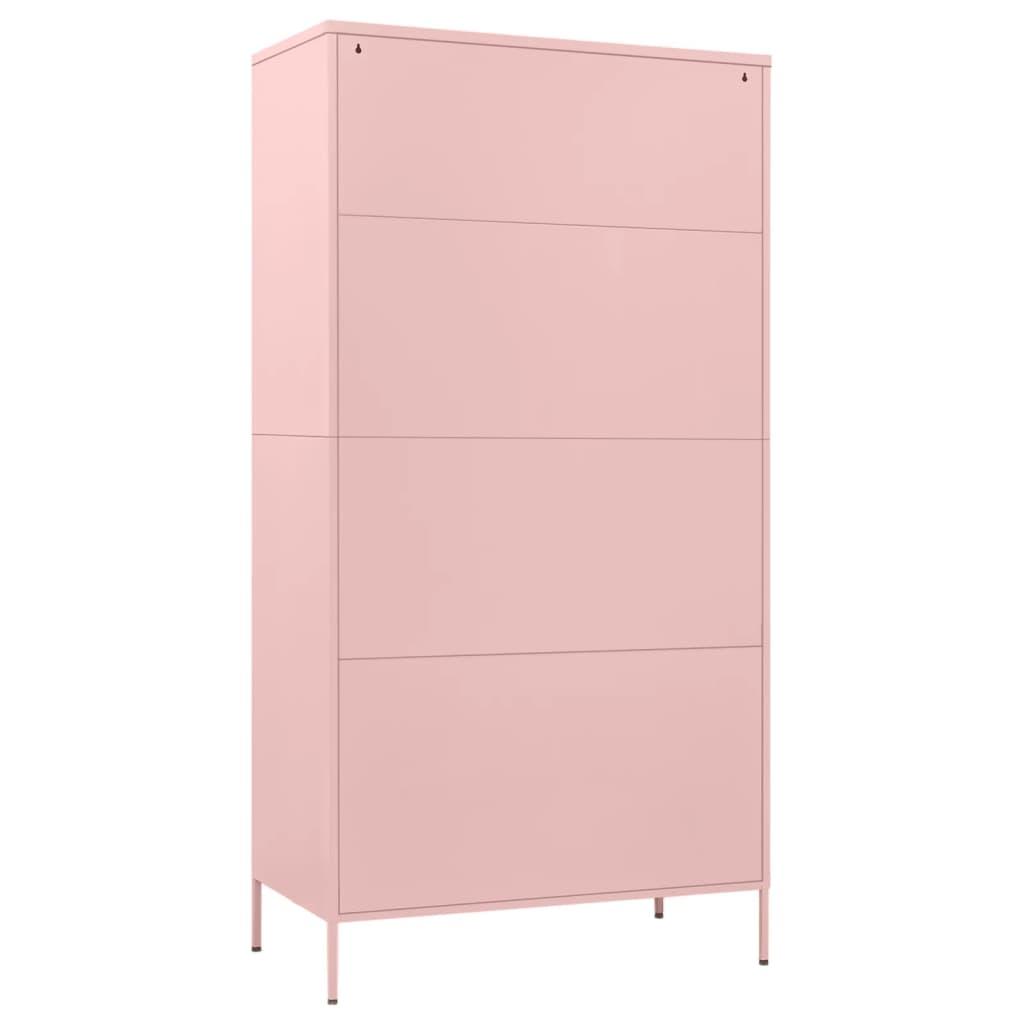 Wardrobe Pink 90x50x180 cm Steel