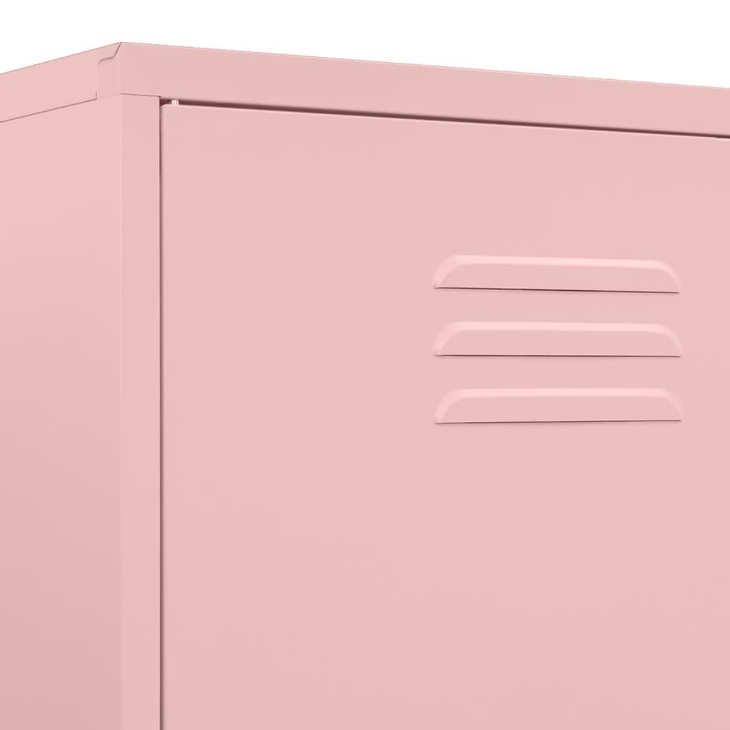 Wardrobe Pink 90x50x180 cm Steel