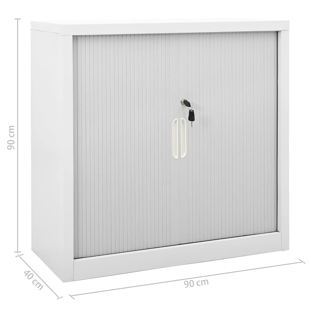 Sliding Door Cabinet Grey 90x40x90 cm Steel