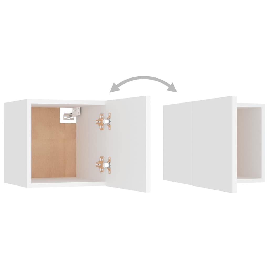 6 Piece TV Cabinet Set White Engineered Wood