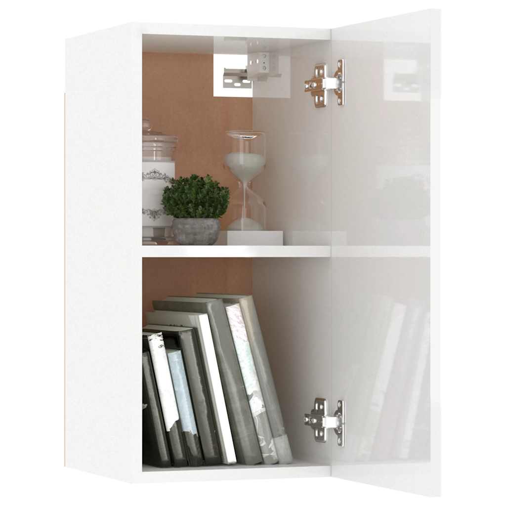 8 Piece TV Cabinet Set White Engineered Wood