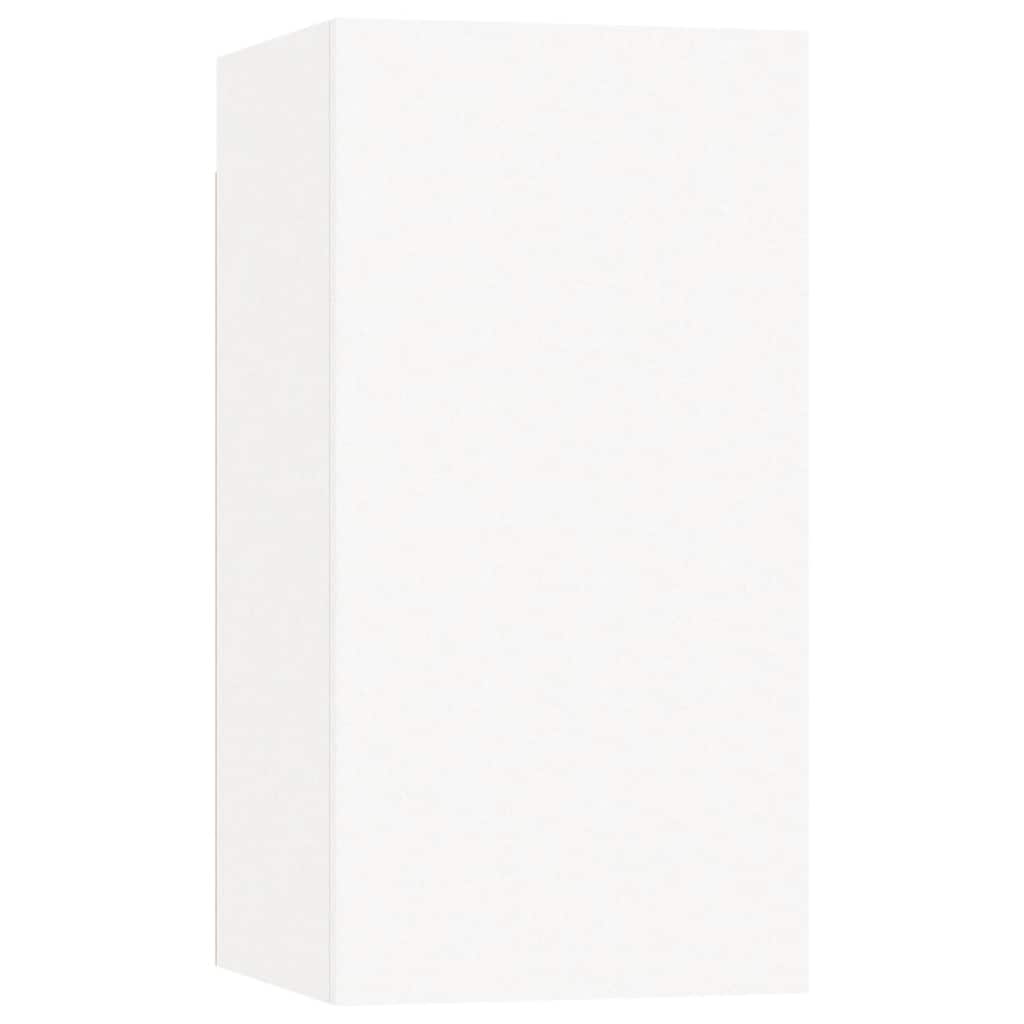 4 Piece TV Cabinet Set White Engineered Wood