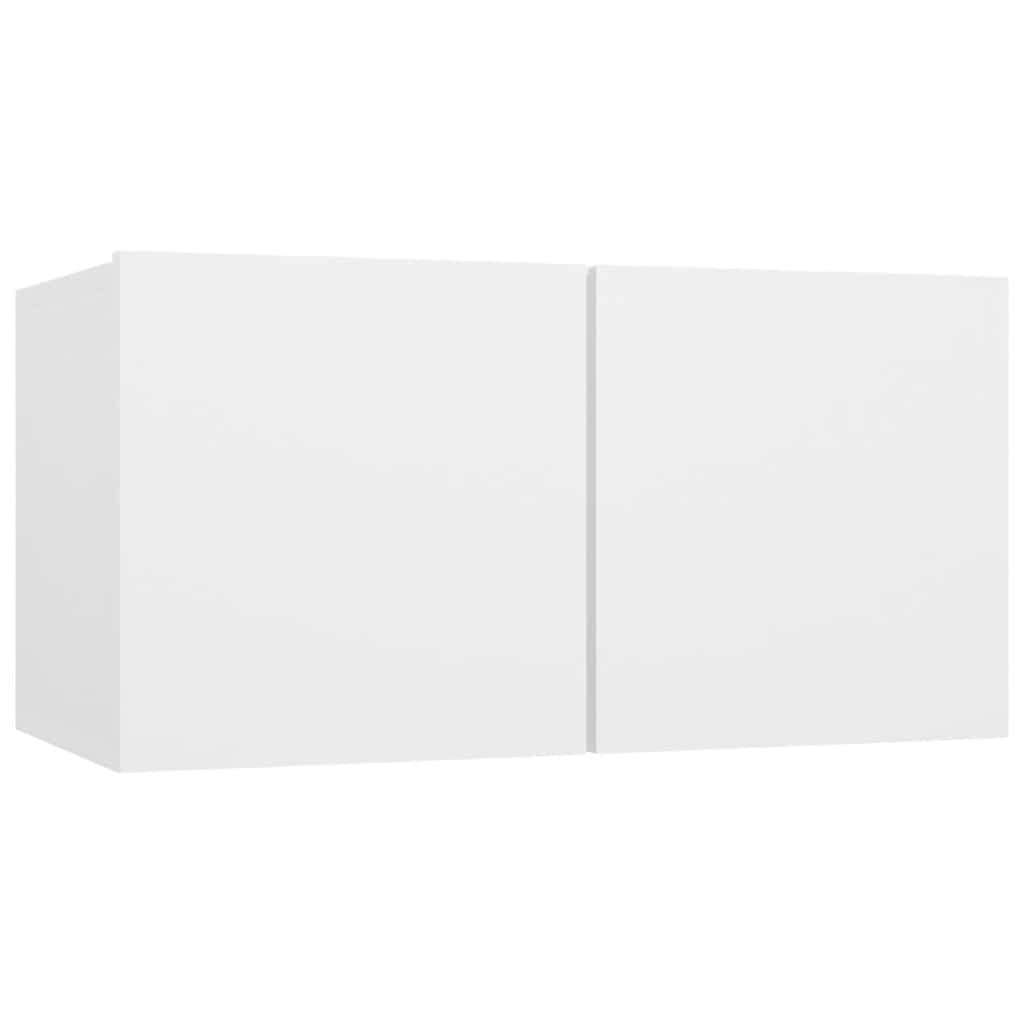 5 Piece TV Cabinet Set White Engineered Wood