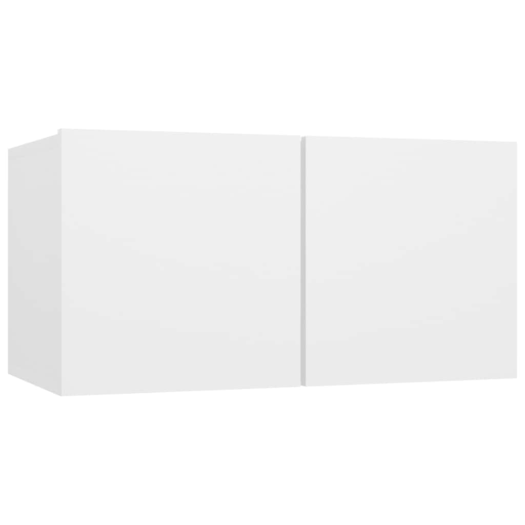 4 Piece TV Cabinet Set White Engineered Wood
