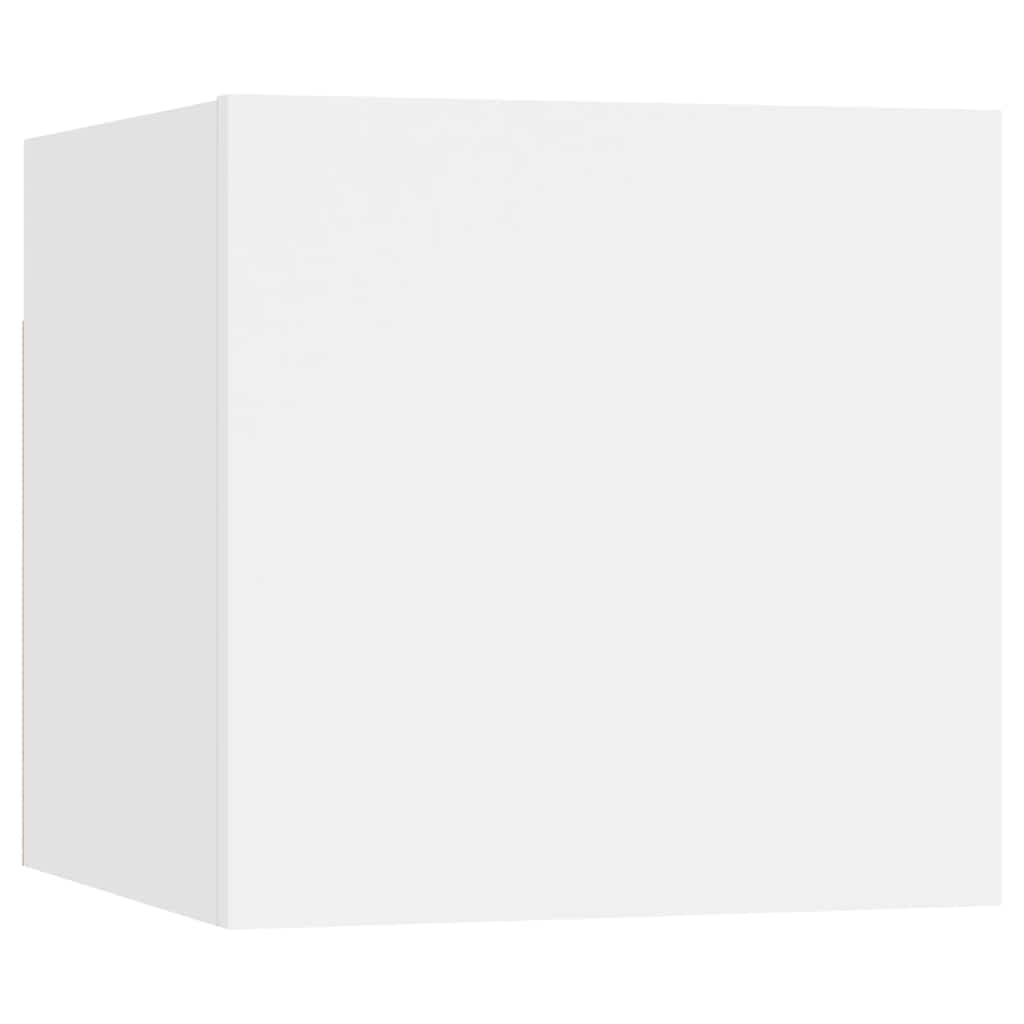 7 Piece TV Cabinet Set White Engineered Wood
