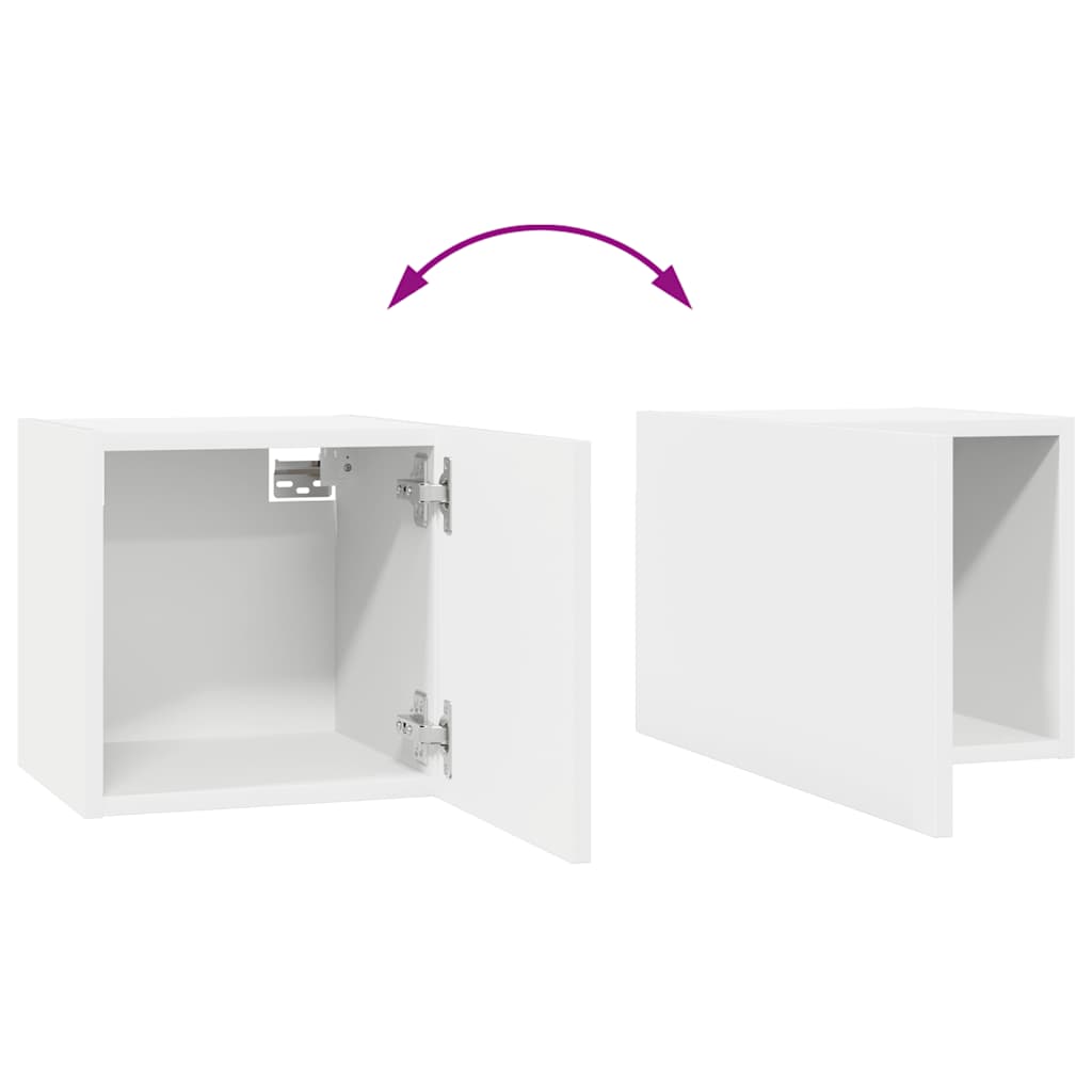 8 Piece TV Cabinet Set White Engineered Wood