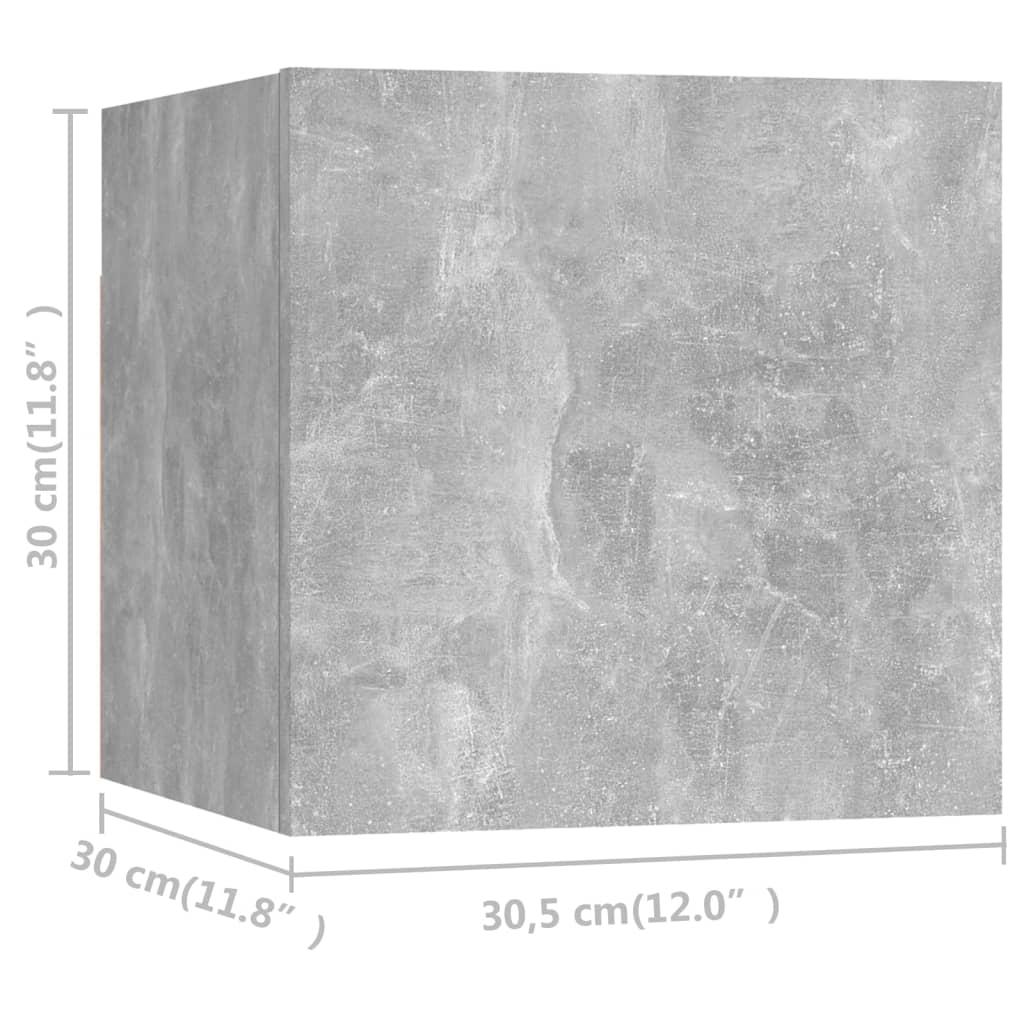 8 Piece Wall-mounted TV Cabinet Set Concrete Grey 30,5x30x30 cm
