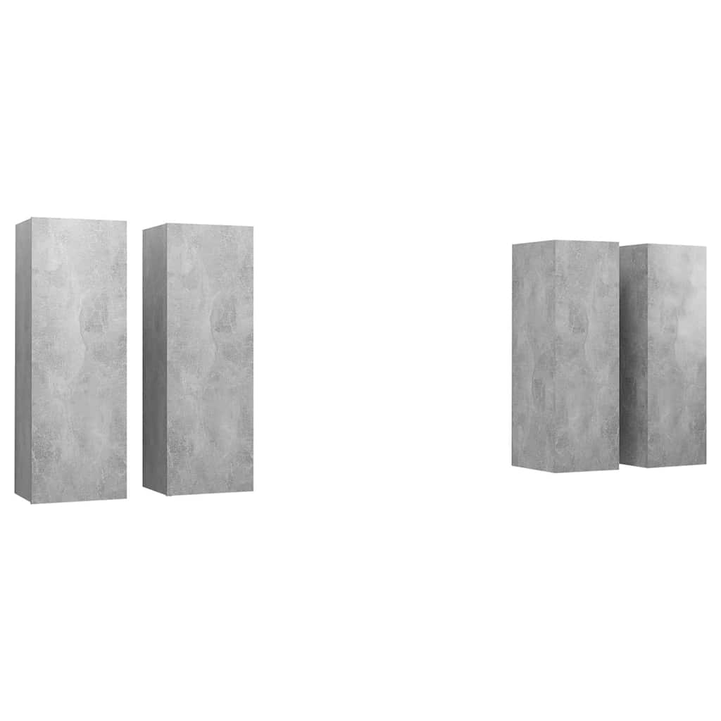 4 Piece TV Cabinet Set Concrete Grey 30,5x30x90 cm Engineered Wood