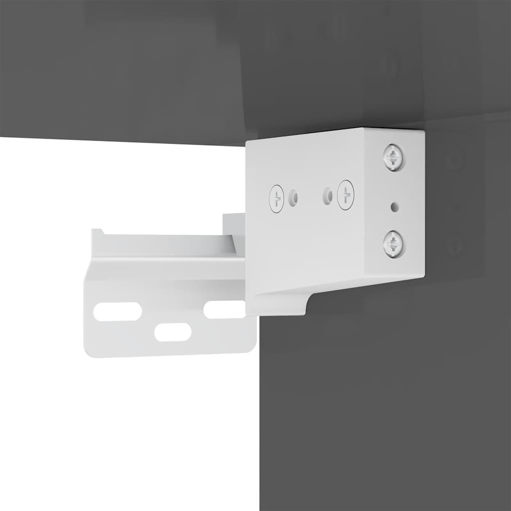 10 Piece TV Cabinet Set High Gloss Grey Engineered Wood