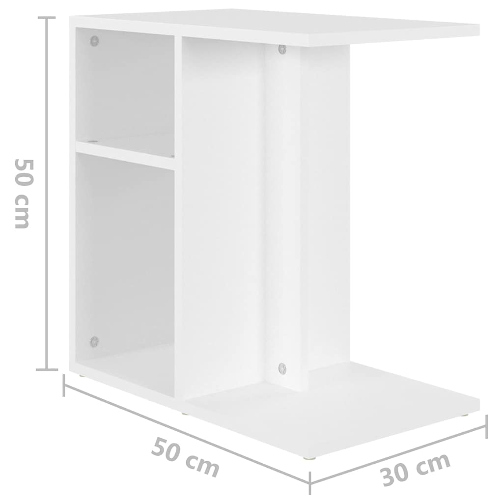 Side Table White 50x30x50 cm Engineered Wood