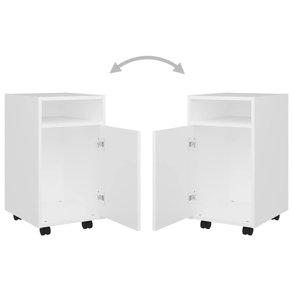 Side Cabinet with Wheels White 33x38x60 cm Engineered Wood