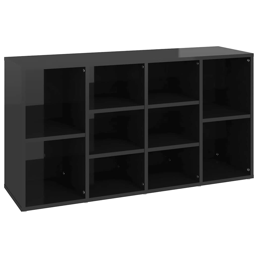 Shoe Bench High Gloss Black 103x30x55 cm Engineered Wood