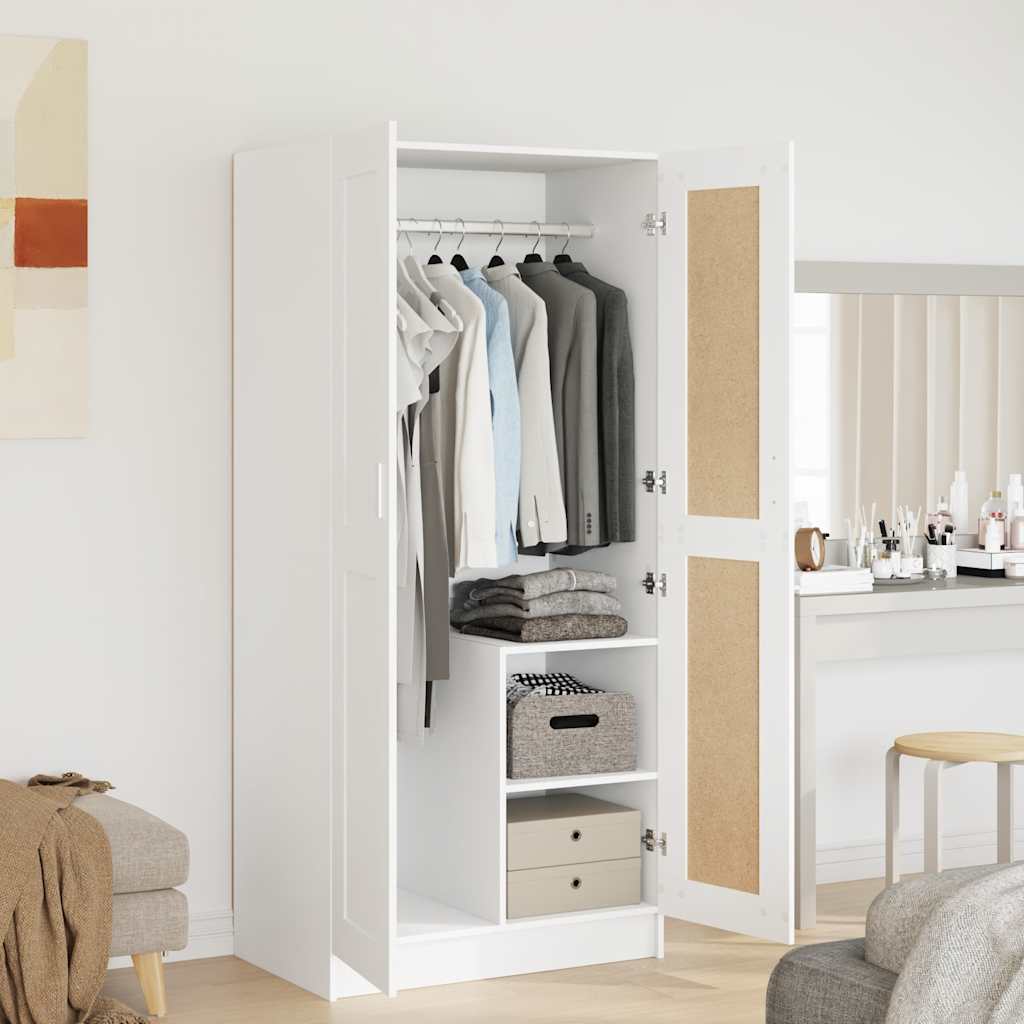 Wardrobe White 82.5x51.5x180 cm Engineered Wood